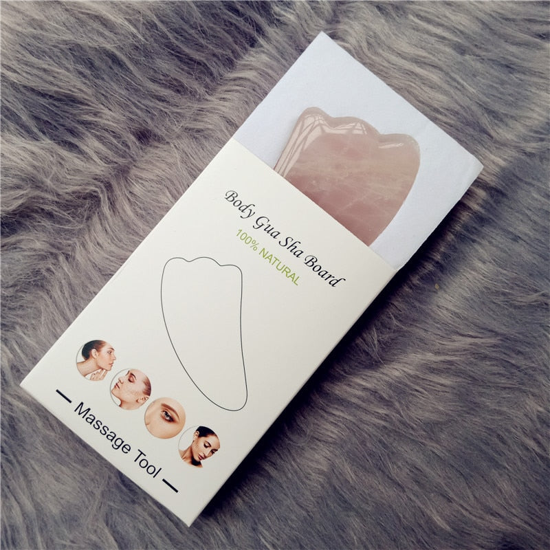 Natural Jade Gua Sha Scraper Board Massage Rose Quartz Jade Guasha