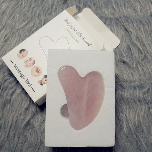 Natural Jade Gua Sha Scraper Board Massage Rose Quartz Jade Guasha