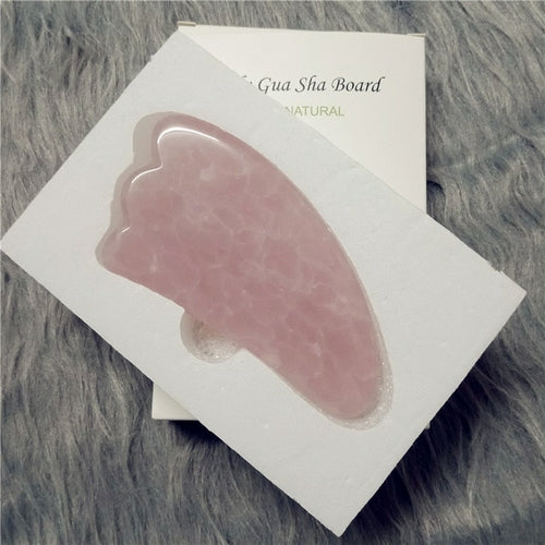 Natural Jade Gua Sha Scraper Board Massage Rose Quartz Jade Guasha