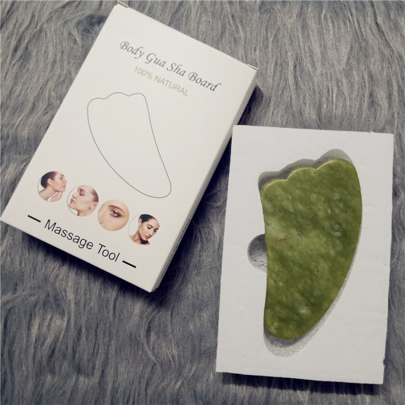 Natural Jade Gua Sha Scraper Board Massage Rose Quartz Jade Guasha