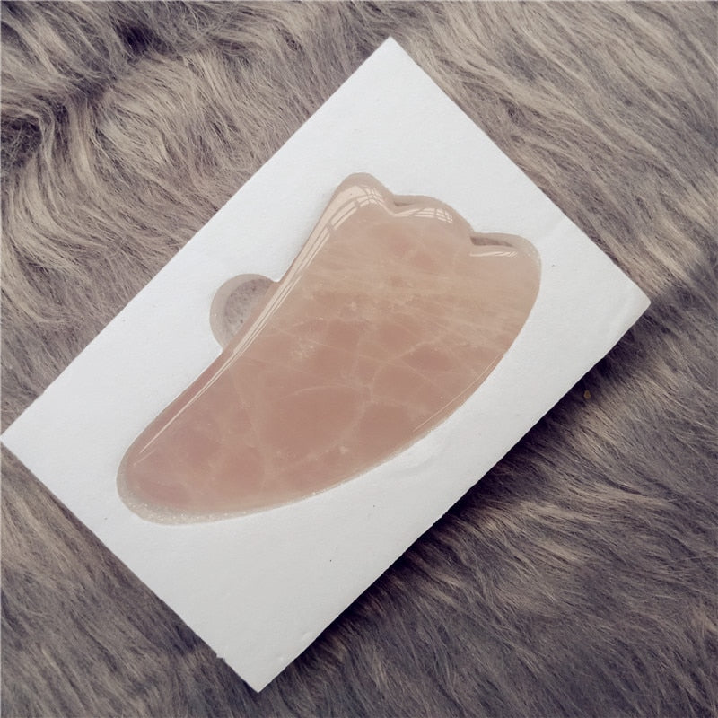 Natural Jade Gua Sha Scraper Board Massage Rose Quartz Jade Guasha